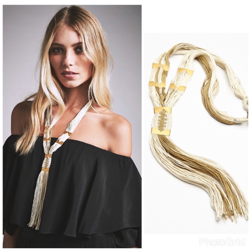 Free People Open Road Necklace Festival Boho Gold